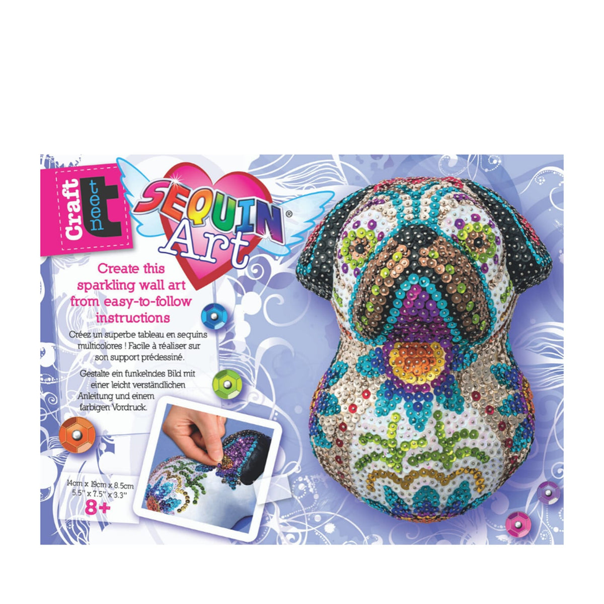 Sequin Art Sugar Pug 3D Plaque