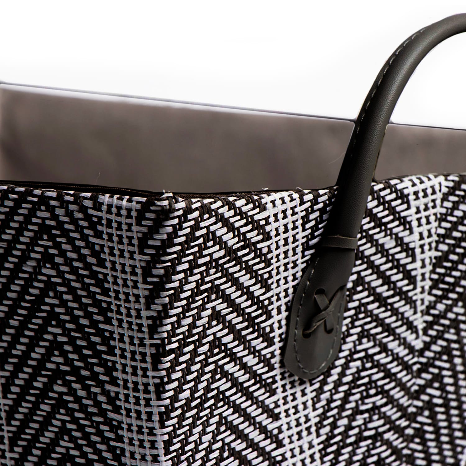 Home Collections Foldable Fabric Storage Basket With Handle Chevron - Black, product image 3