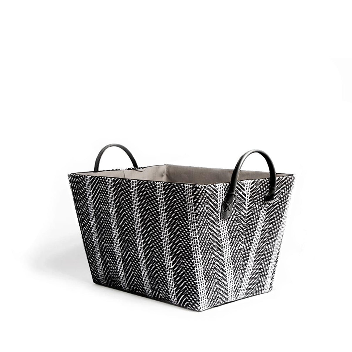 Home Collections Foldable Fabric Storage Basket With Handle Chevron - Black
