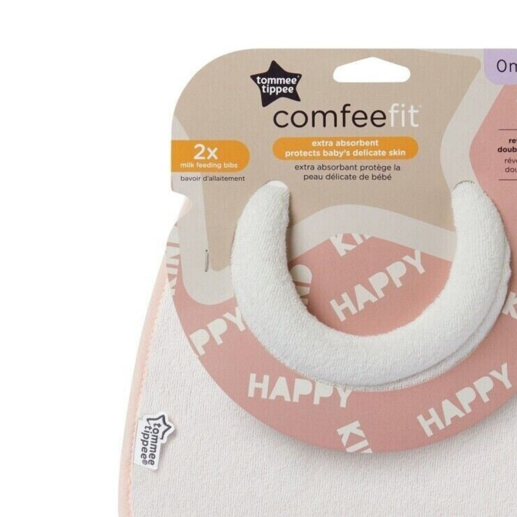 Tommee Tippee ComfeeFit Milk Feeding Bibs 0m+ Reversible x2, product image 3